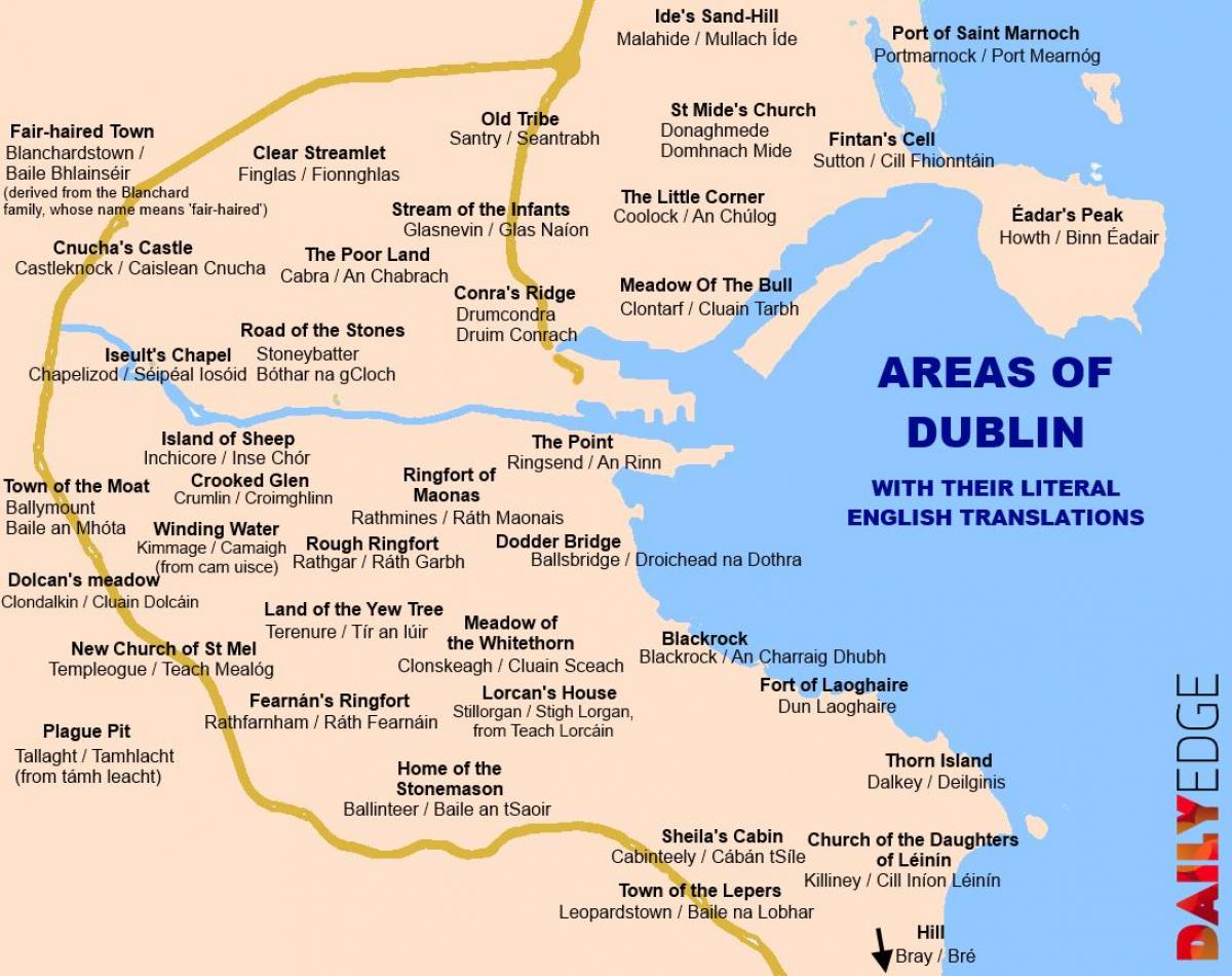 peta dari Dublin pinggir kota