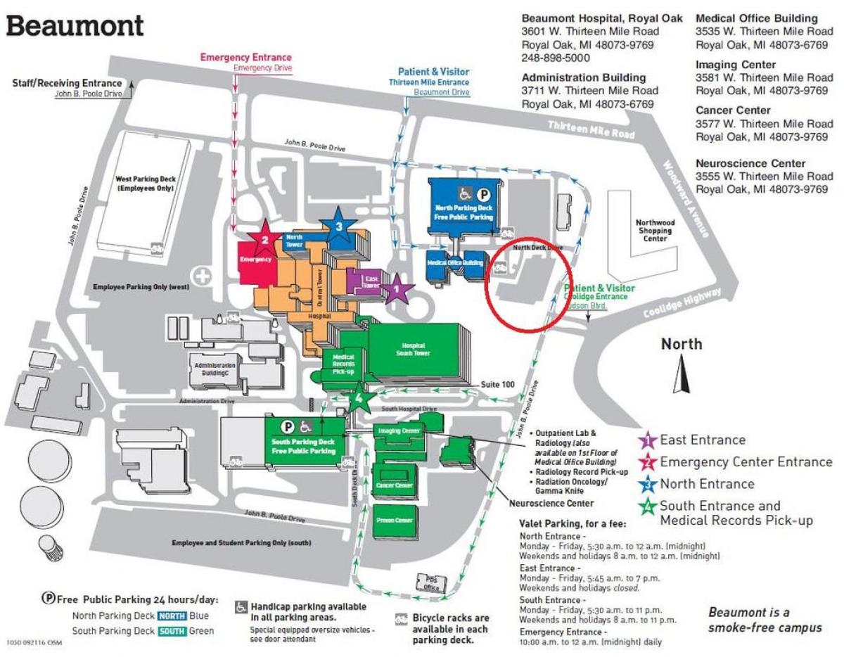 peta dari Beaumont hospital