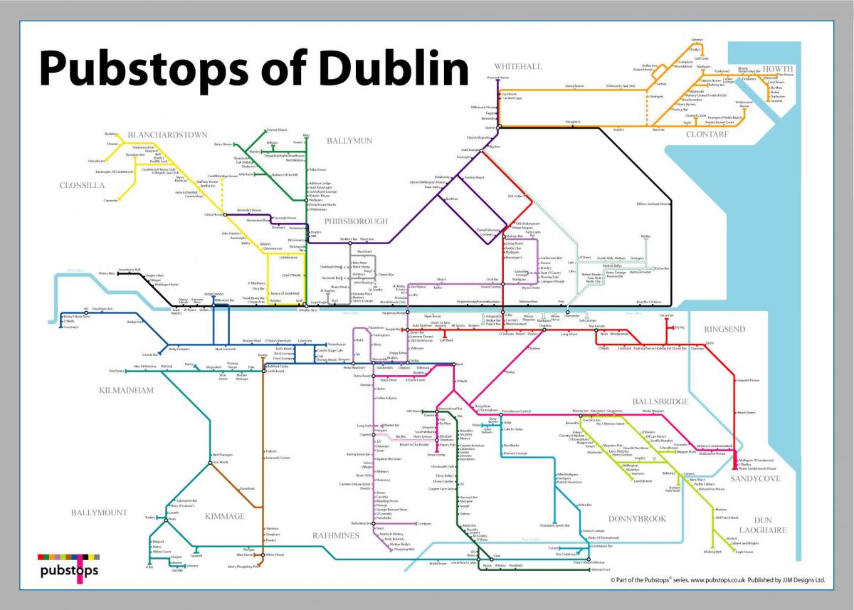 peta dari Dublin pub